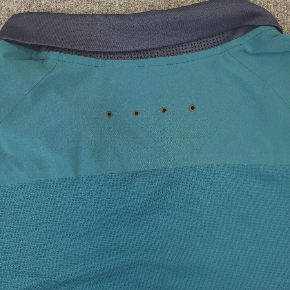North Face Polo Shirt Mens XXL Vented Green Blue‎ Trim Outdoors